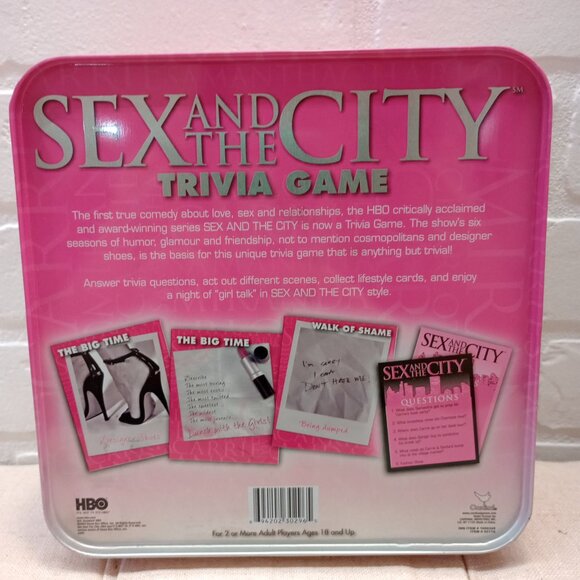 Sex and The City Trivia Game Pink Tin Box HBO By Cardinal NOB - Contents Sealed - Picture 2 of 4